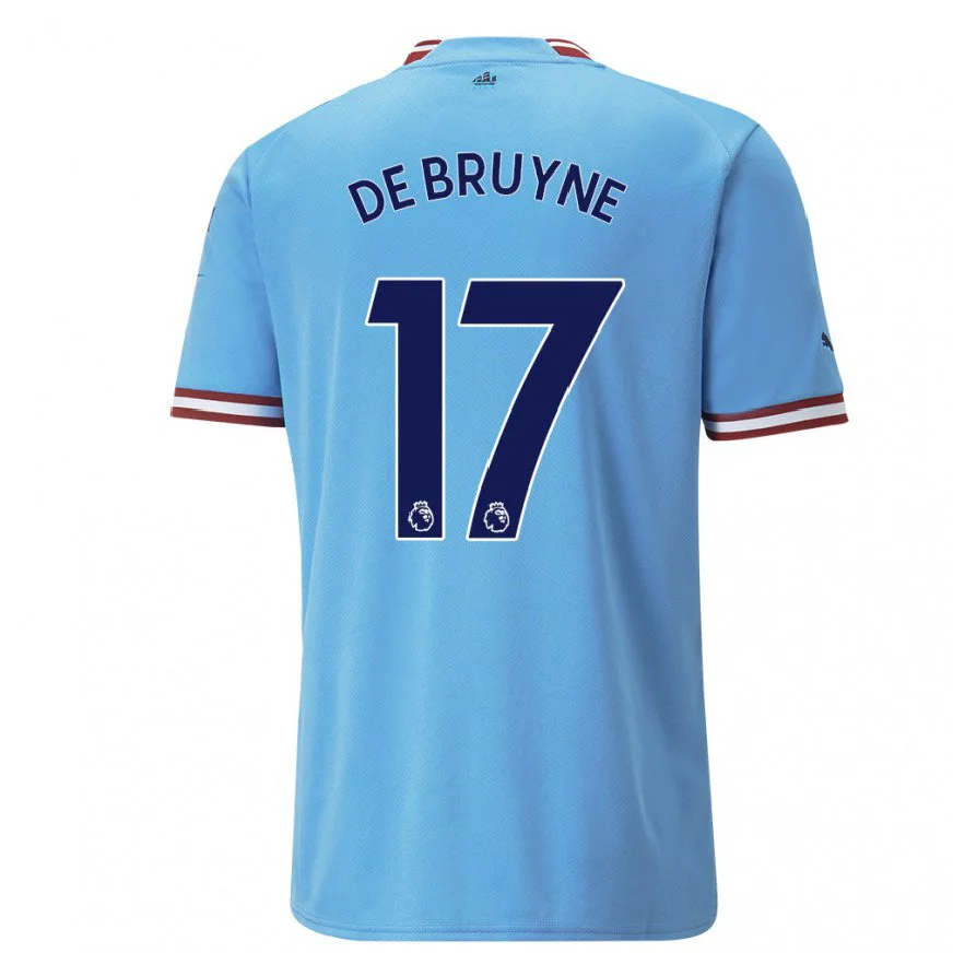 Danxen Kinder Kevin De Bruyne 17 Blau Rot Heimtrikot Trikot 2022 23 T