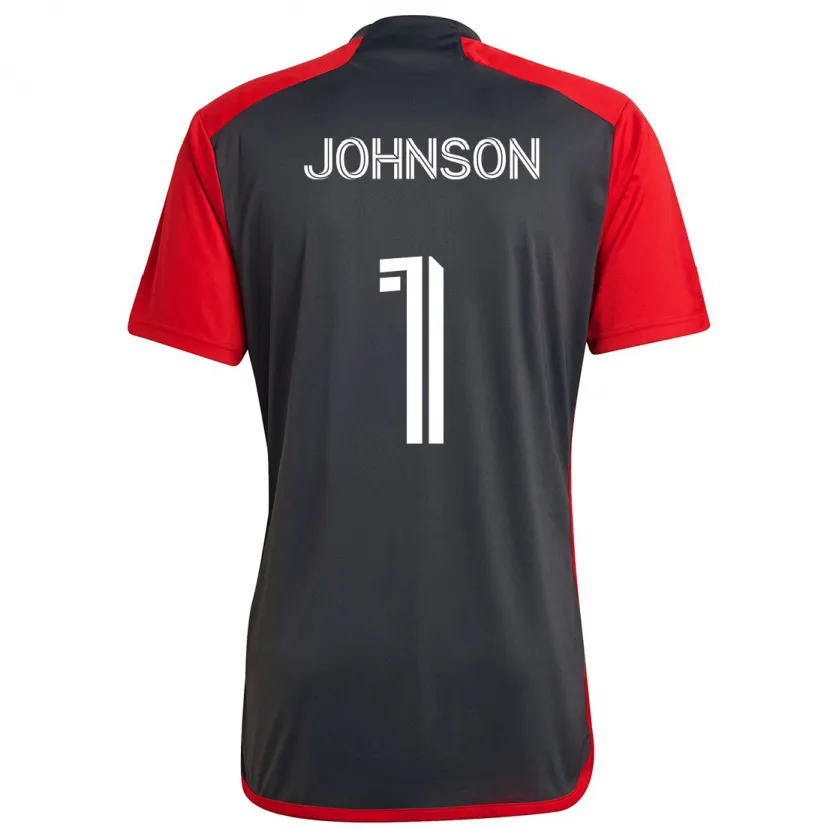 Danxen Kinder Sean Johnson #1 Grau Rot Heimtrikot Trikot 2024/25 T-Shirt