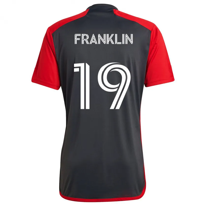 Danxen Kinder Kobe Franklin #19 Grau Rot Heimtrikot Trikot 2024/25 T-Shirt