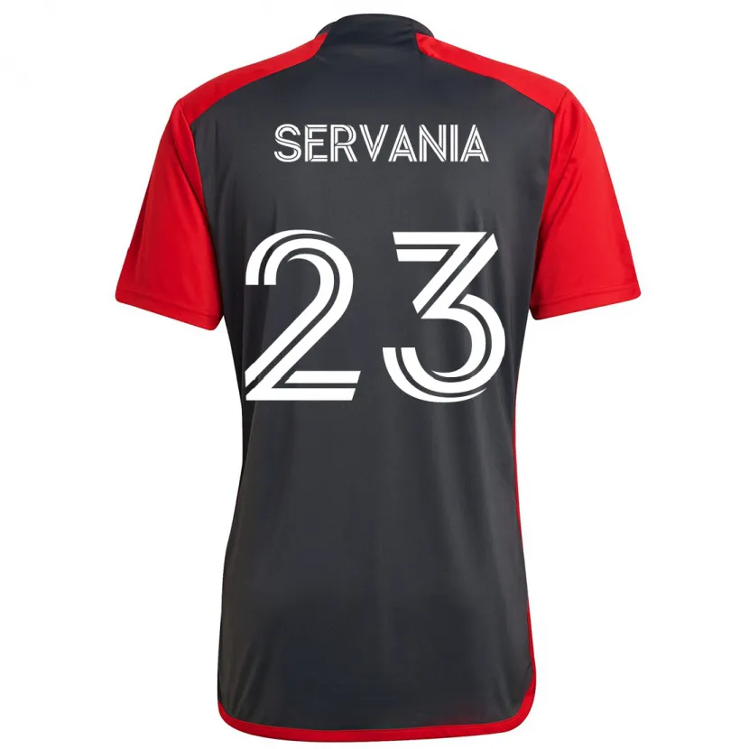 Danxen Kinder Brandon Servania #23 Grau Rot Heimtrikot Trikot 2024/25 T-Shirt