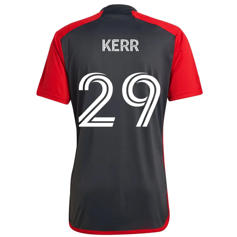 Danxen Kinder Deandre Kerr #29 Grau Rot Heimtrikot Trikot 2024/25 T-Shirt