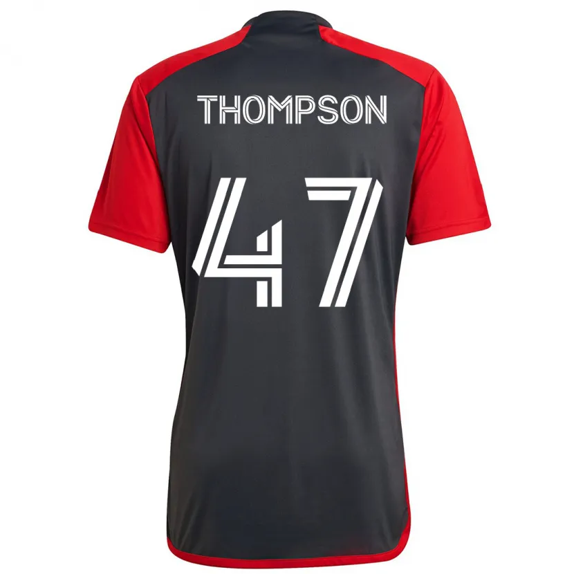 Danxen Kinder Kosi Thompson #47 Grau Rot Heimtrikot Trikot 2024/25 T-Shirt