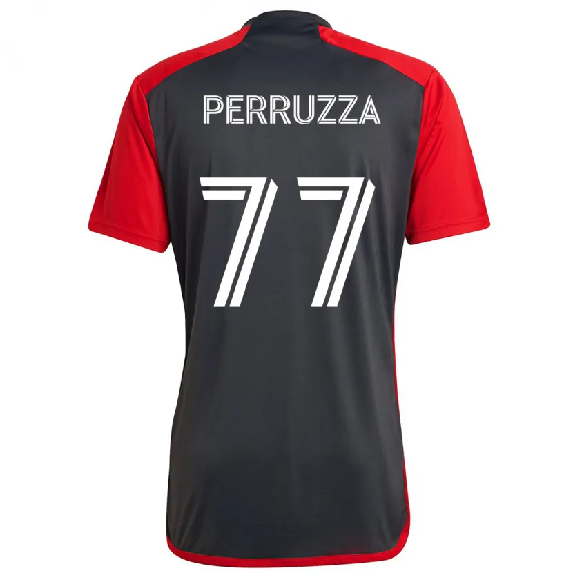 Danxen Kinder Jordan Perruzza #77 Grau Rot Heimtrikot Trikot 2024/25 T-Shirt