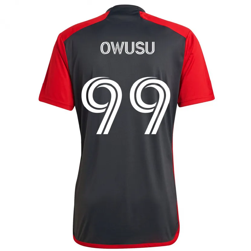 Danxen Kinder Prince Osei Owusu #99 Grau Rot Heimtrikot Trikot 2024/25 T-Shirt