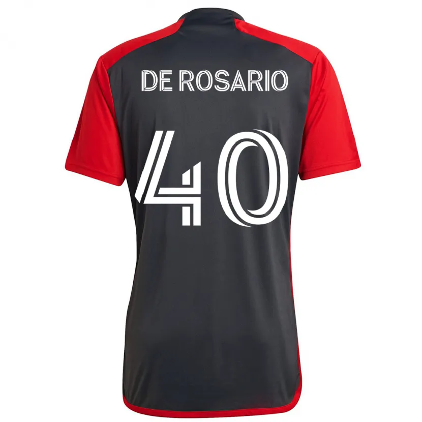 Danxen Kinder Adisa De Rosario #40 Grau Rot Heimtrikot Trikot 2024/25 T-Shirt