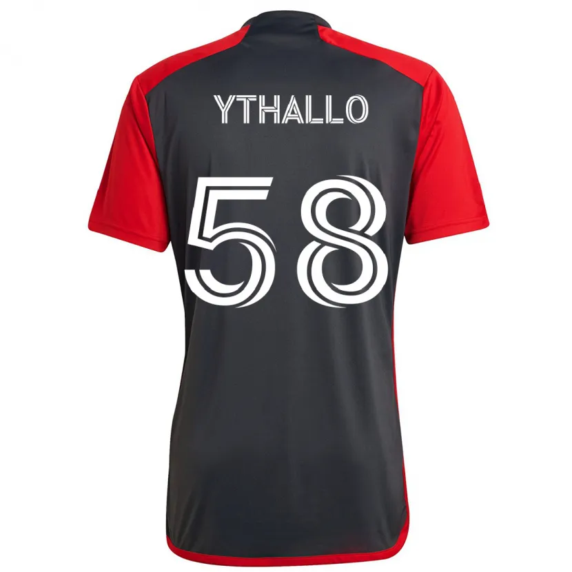 Danxen Kinder Ythallo #58 Grau Rot Heimtrikot Trikot 2024/25 T-Shirt