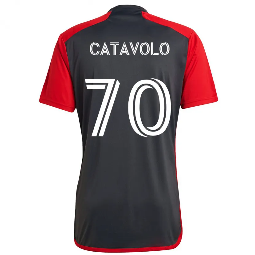 Danxen Kinder Matthew Catavolo #70 Grau Rot Heimtrikot Trikot 2024/25 T-Shirt