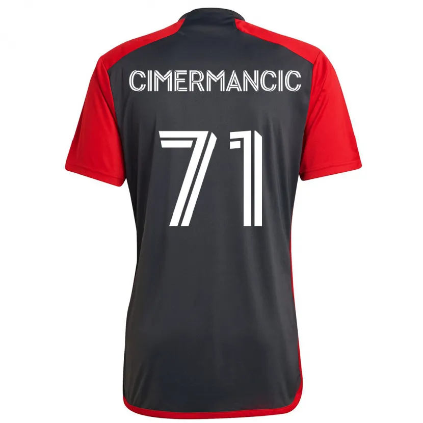 Danxen Kinder Markus Cimermancic #71 Grau Rot Heimtrikot Trikot 2024/25 T-Shirt