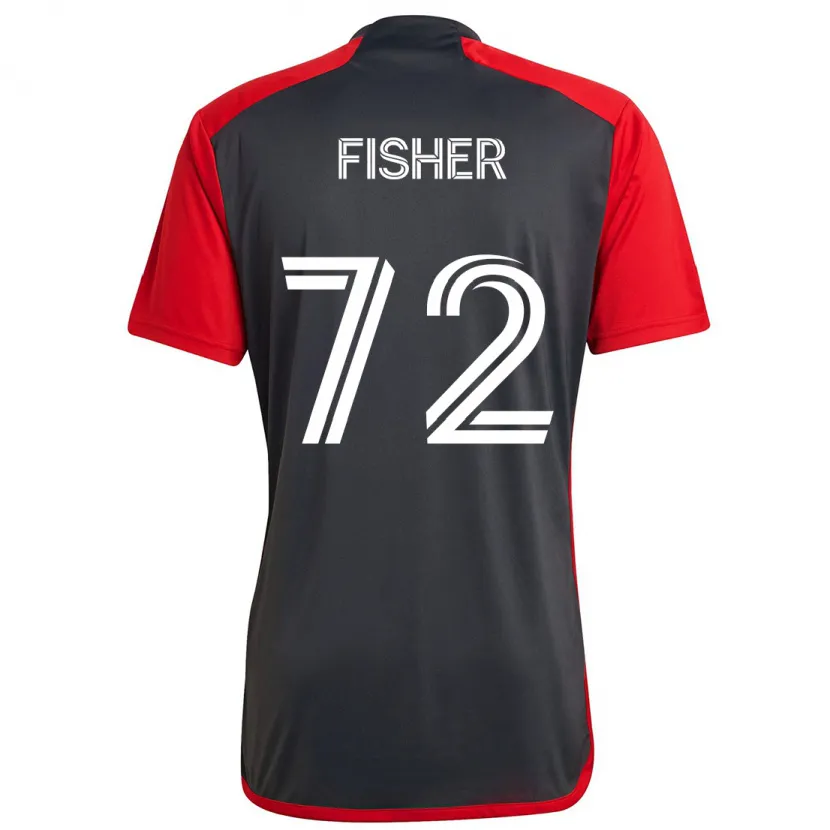 Danxen Kinder Mark Fisher #72 Grau Rot Heimtrikot Trikot 2024/25 T-Shirt