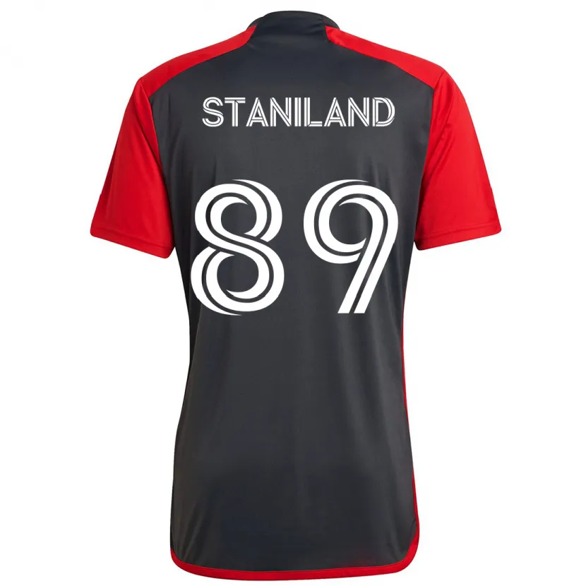 Danxen Kinder Charlie Staniland #89 Grau Rot Heimtrikot Trikot 2024/25 T-Shirt