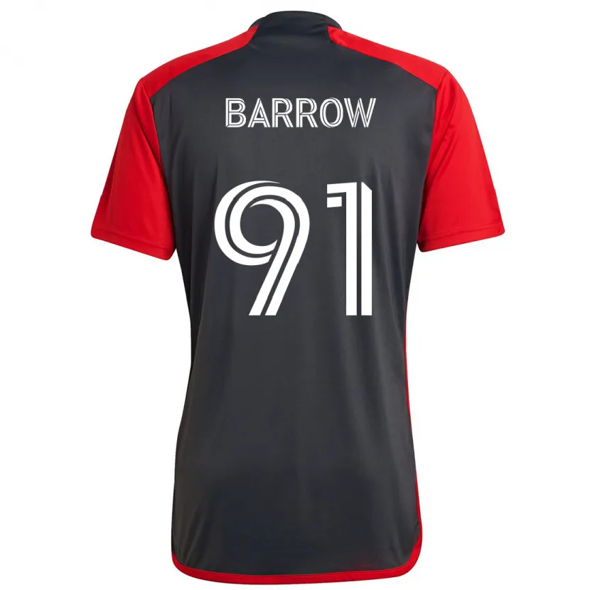 Danxen Kinder Dékwon Barrow #91 Grau Rot Heimtrikot Trikot 2024/25 T-Shirt