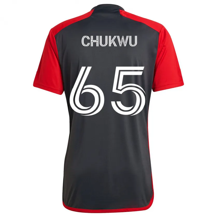 Danxen Kinder Joses Chukwu #65 Grau Rot Heimtrikot Trikot 2024/25 T-Shirt