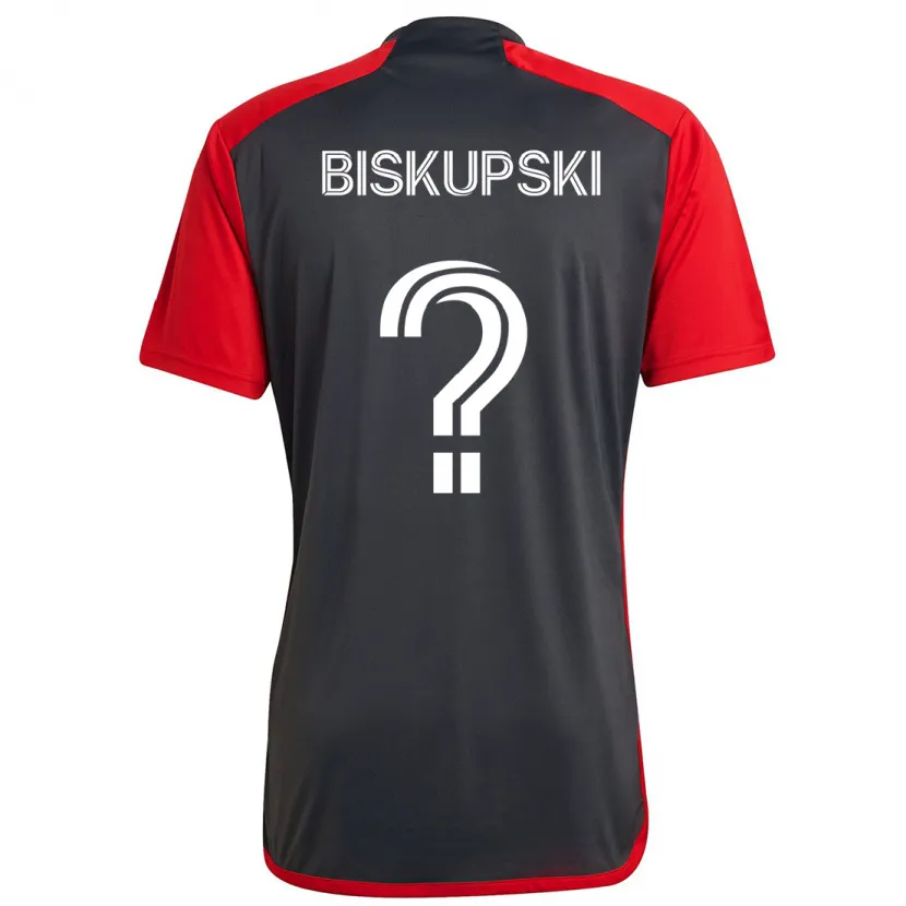 Danxen Kinder Philip Biskupski #0 Grau Rot Heimtrikot Trikot 2024/25 T-Shirt