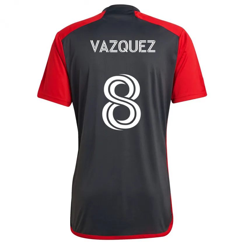 Danxen Kinder Víctor Vázquez #8 Grau Rot Heimtrikot Trikot 2024/25 T-Shirt