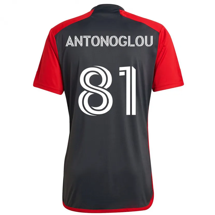 Danxen Kinder Themi Antonoglou #81 Grau Rot Heimtrikot Trikot 2024/25 T-Shirt