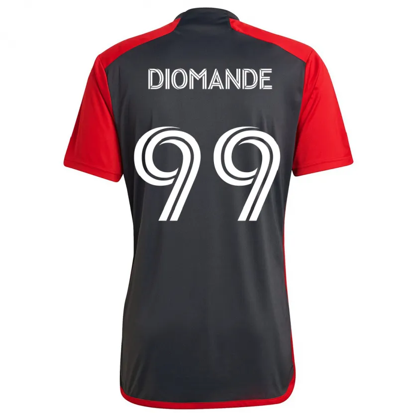 Danxen Kinder Adama Diomande #99 Grau Rot Heimtrikot Trikot 2024/25 T-Shirt