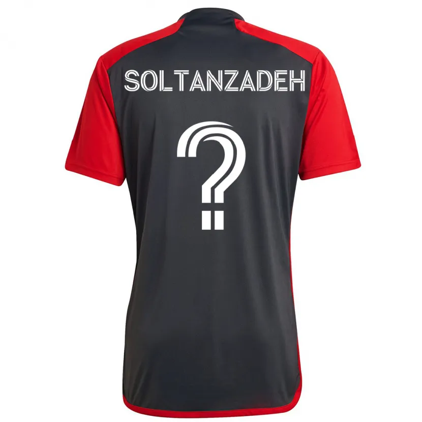 Danxen Kinder Shayan Soltanzadeh #0 Grau Rot Heimtrikot Trikot 2024/25 T-Shirt