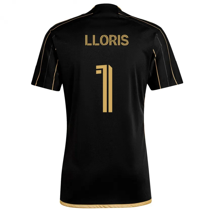 Danxen Kinder Hugo Lloris #1 Schwarzes Gold Heimtrikot Trikot 2024/25 T-Shirt