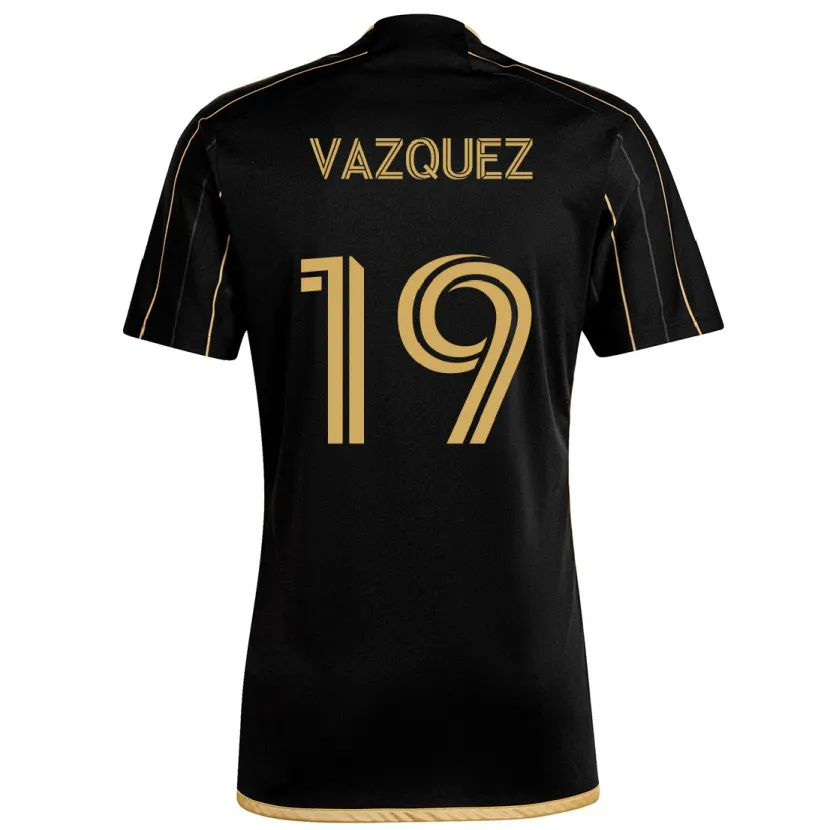 Danxen Kinder Favian Vazquez #19 Schwarzes Gold Heimtrikot Trikot 2024/25 T-Shirt