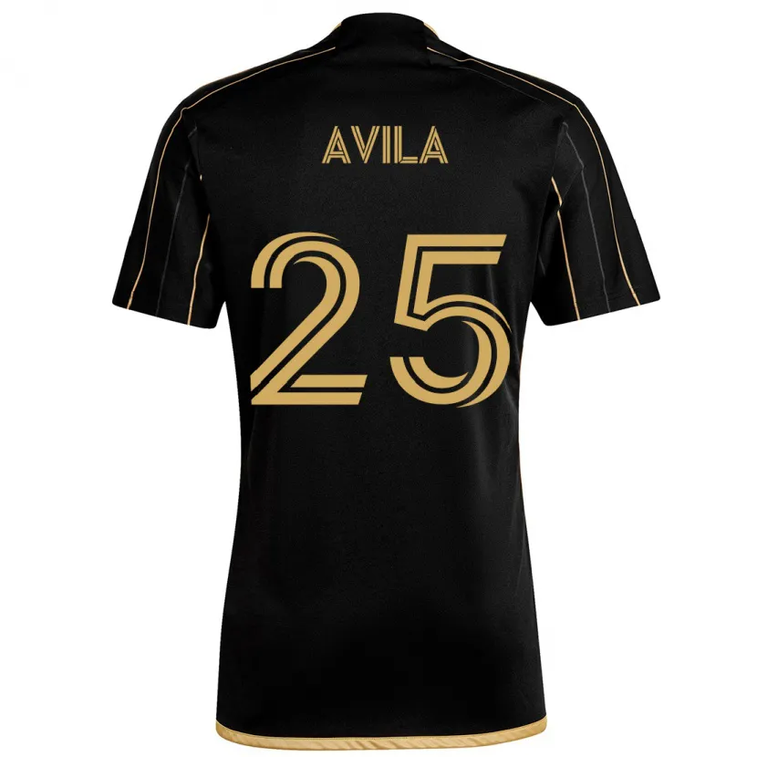 Danxen Kinder Armando Avila #25 Schwarzes Gold Heimtrikot Trikot 2024/25 T-Shirt