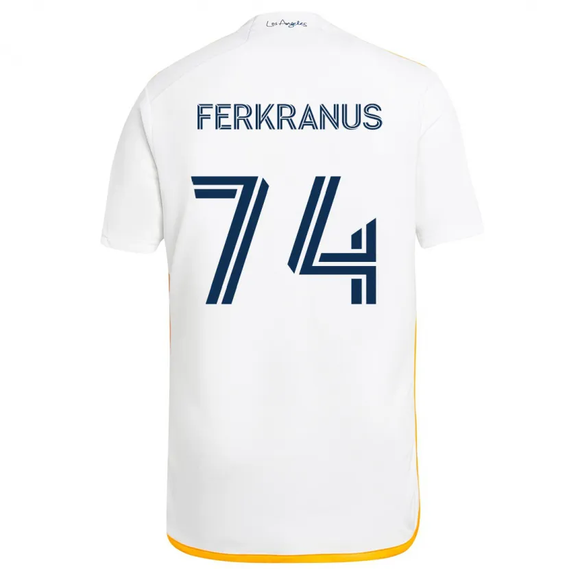 Danxen Kinder Marcus Ferkranus #74 Weiß Gelb Heimtrikot Trikot 2024/25 T-Shirt