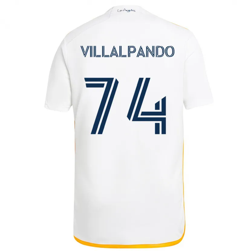 Danxen Kinder Sergio Villalpando #74 Weiß Gelb Heimtrikot Trikot 2024/25 T-Shirt