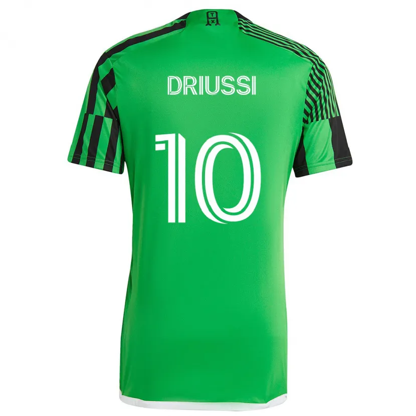 Danxen Kinder Sebastián Driussi #10 Grün Schwarz Heimtrikot Trikot 2024/25 T-Shirt