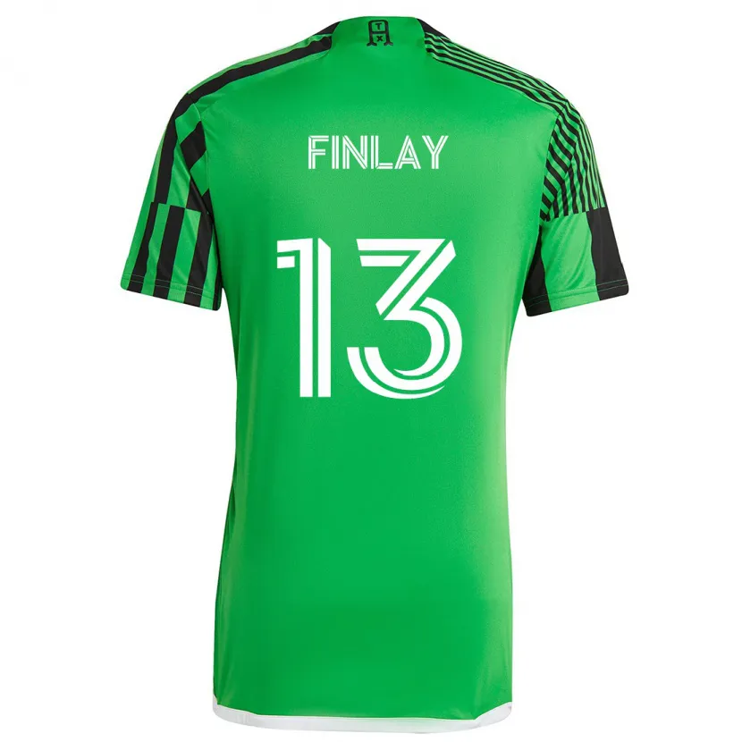 Danxen Kinder Ethan Finlay #13 Grün Schwarz Heimtrikot Trikot 2024/25 T-Shirt