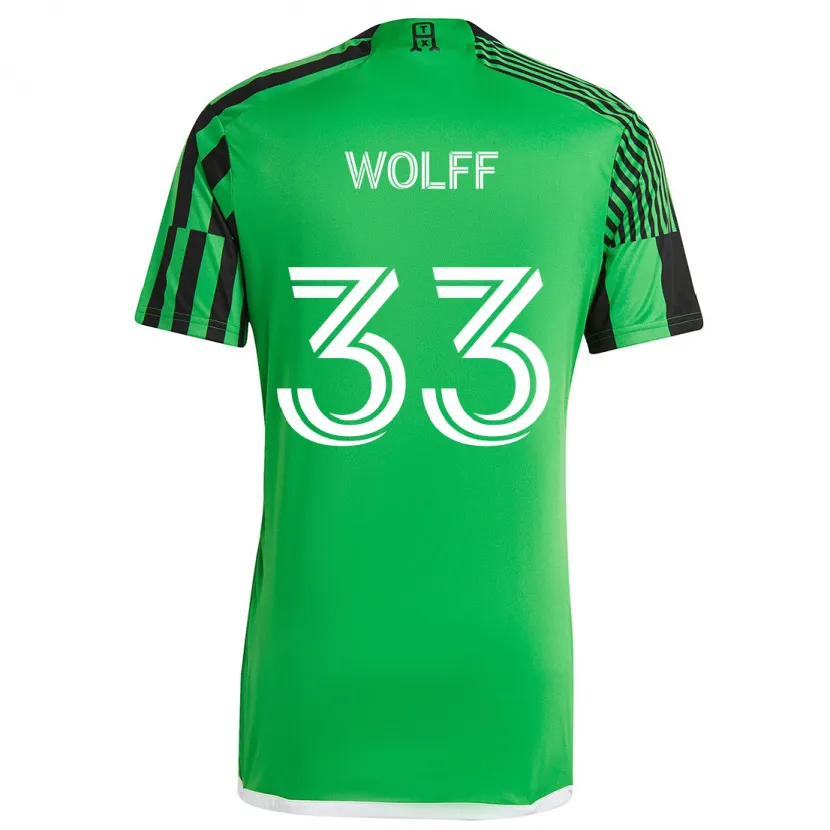 Danxen Kinder Owen Wolff #33 Grün Schwarz Heimtrikot Trikot 2024/25 T-Shirt