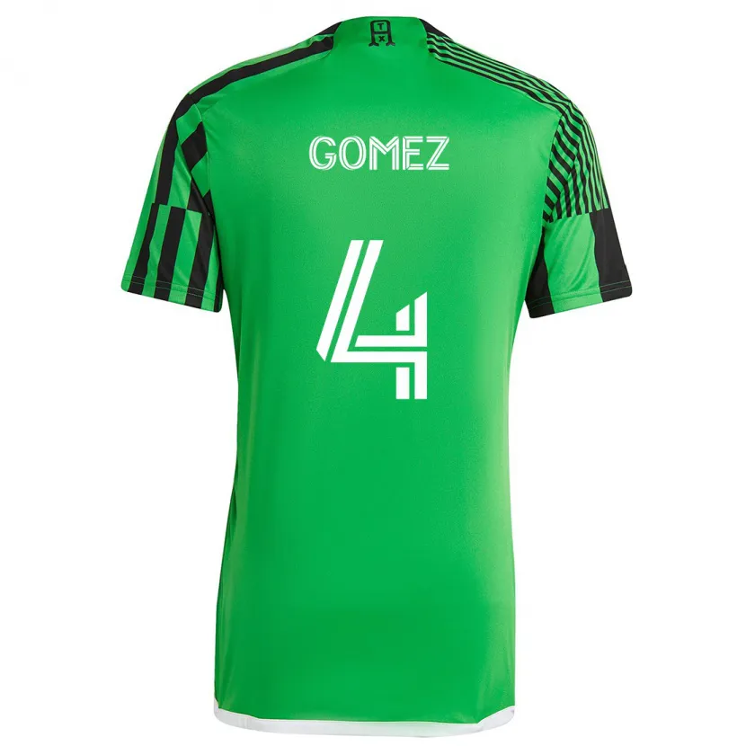 Danxen Kinder Antonio Gomez #4 Grün Schwarz Heimtrikot Trikot 2024/25 T-Shirt