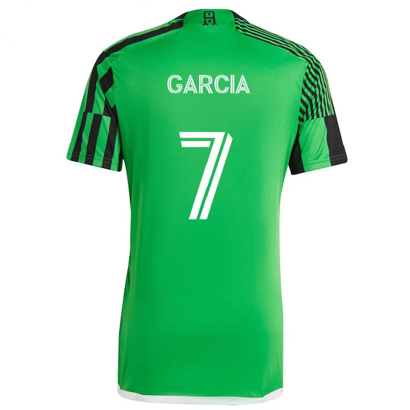 Danxen Kinder Anthony García #7 Grün Schwarz Heimtrikot Trikot 2024/25 T-Shirt