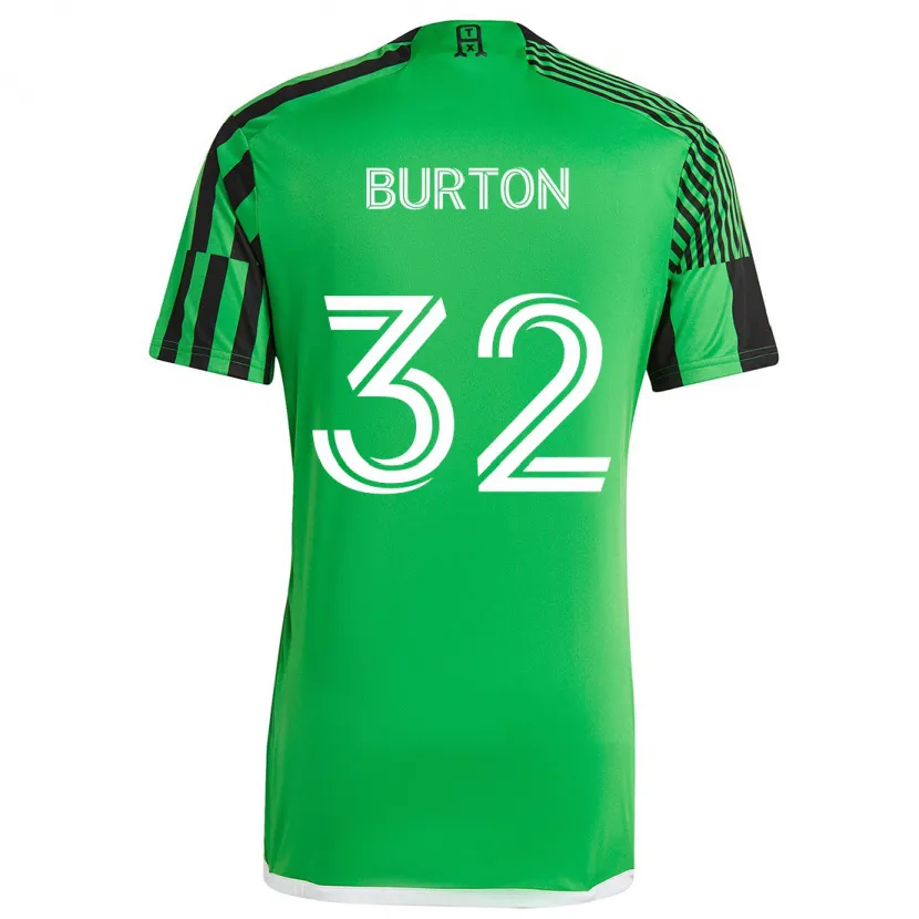 Danxen Kinder Micah Burton #32 Grün Schwarz Heimtrikot Trikot 2024/25 T-Shirt