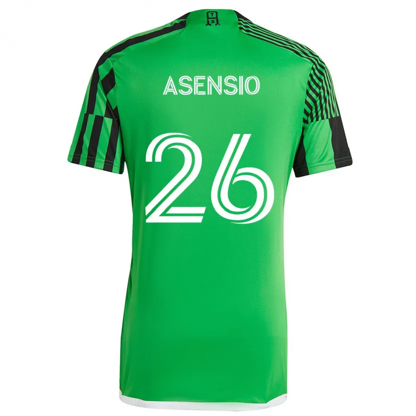 Danxen Kinder Charlie Asensio #26 Grün Schwarz Heimtrikot Trikot 2024/25 T-Shirt