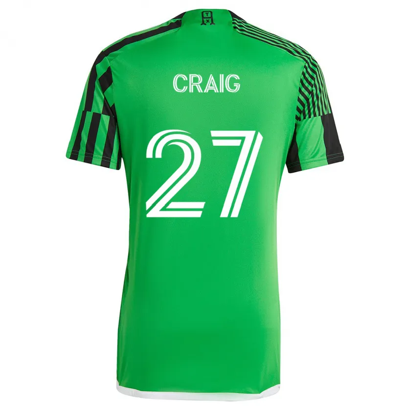 Danxen Kinder Brandan Craig #27 Grün Schwarz Heimtrikot Trikot 2024/25 T-Shirt