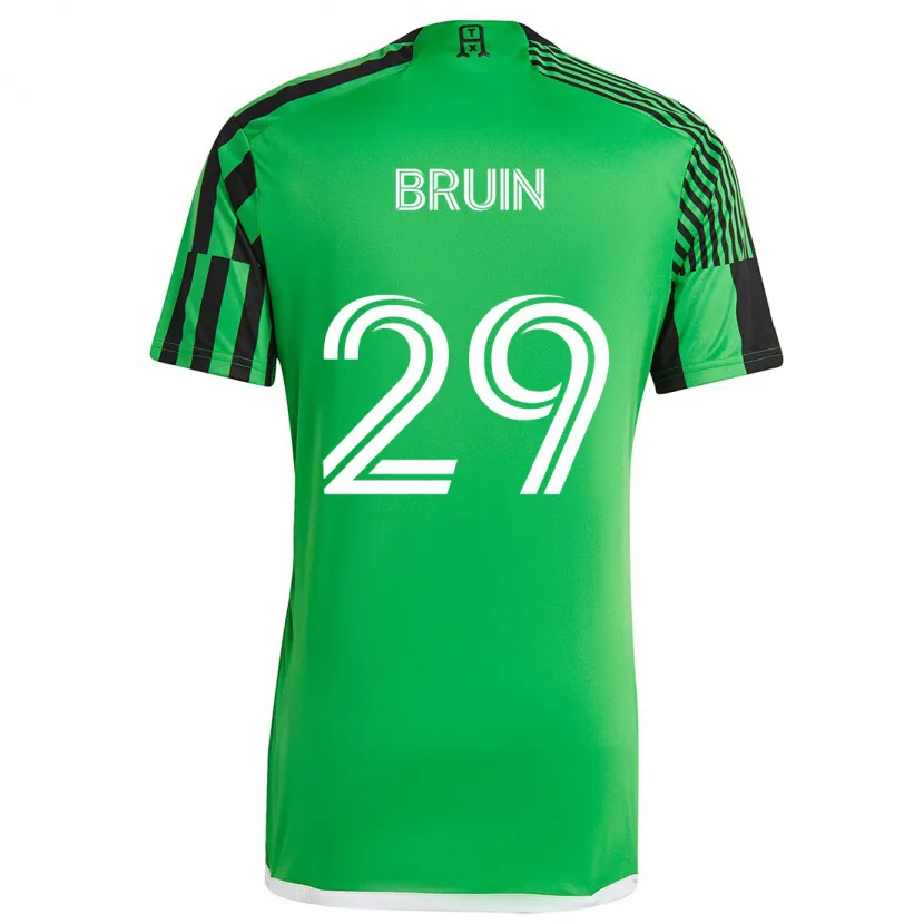 Danxen Kinder Will Bruin #29 Grün Schwarz Heimtrikot Trikot 2024/25 T-Shirt