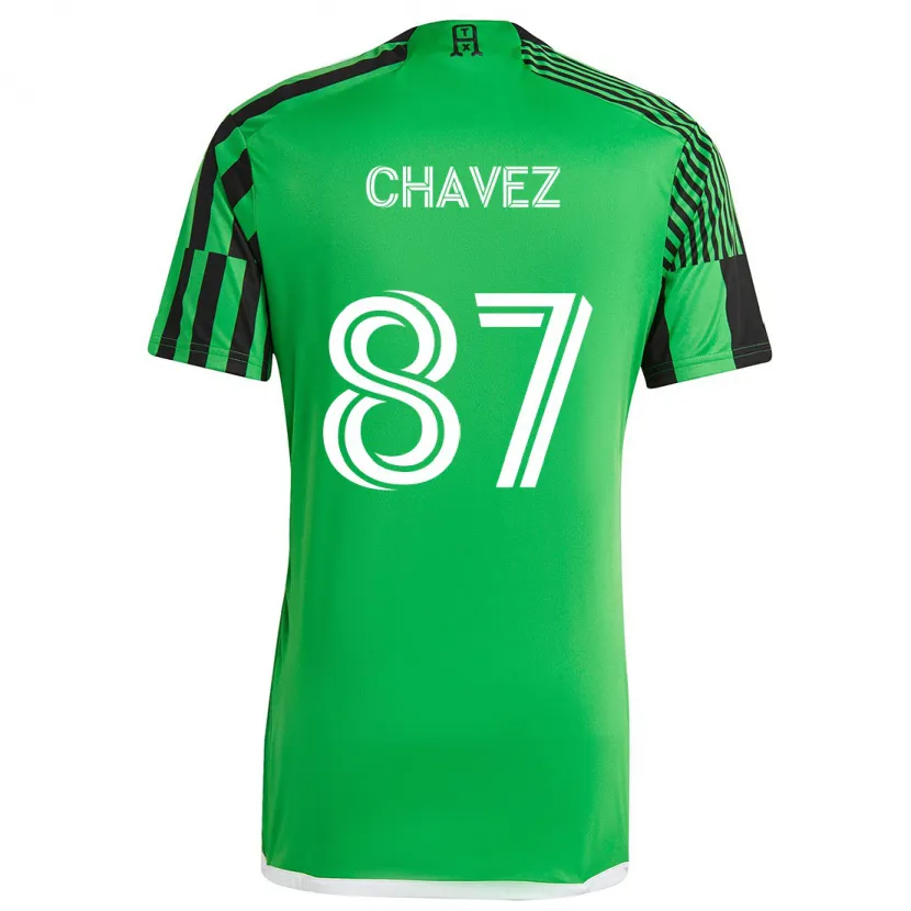 Danxen Kinder Alfonso Ocampo-Chávez #87 Grün Schwarz Heimtrikot Trikot 2024/25 T-Shirt