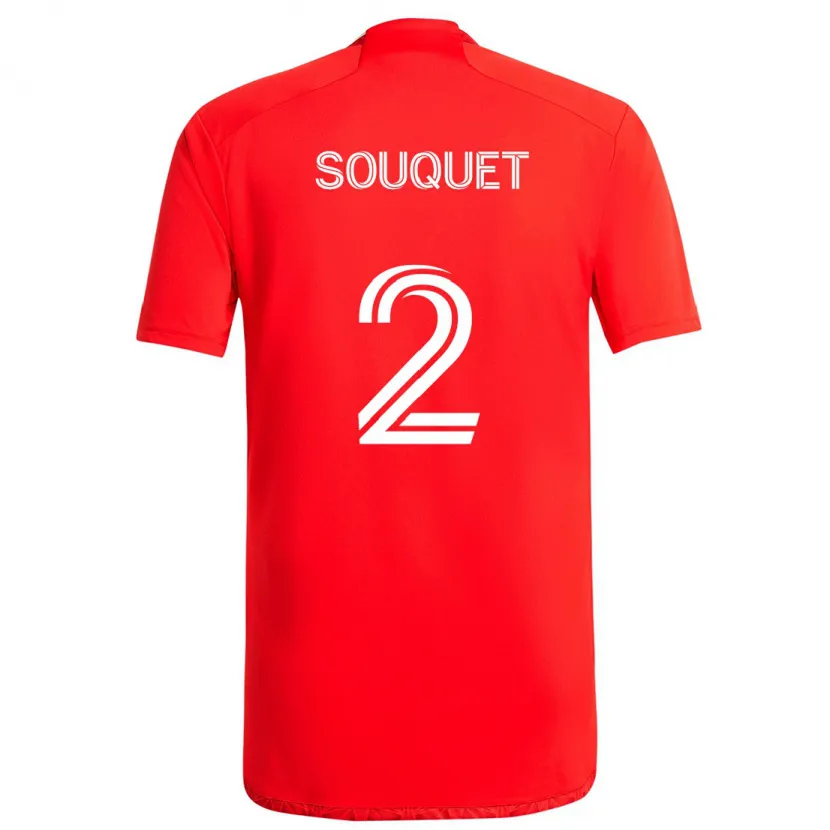 Danxen Kinder Arnaud Souquet #2 Rot-Weiss Heimtrikot Trikot 2024/25 T-Shirt