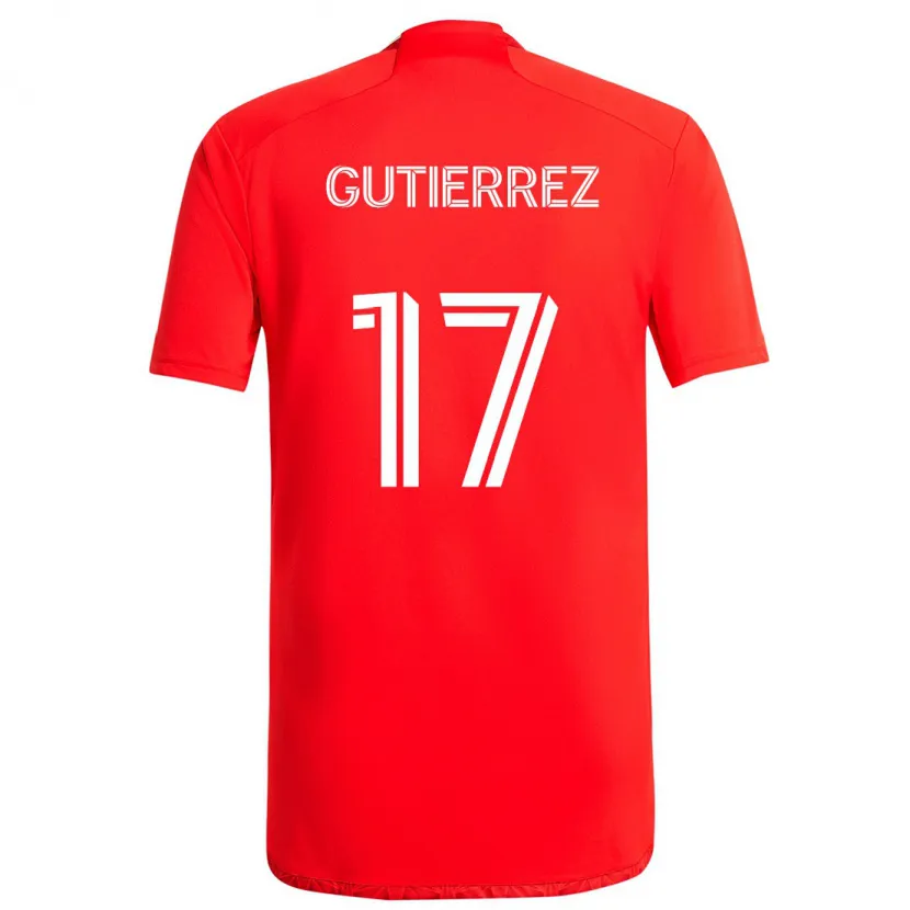 Danxen Kinder Brian Gutiérrez #17 Rot-Weiss Heimtrikot Trikot 2024/25 T-Shirt