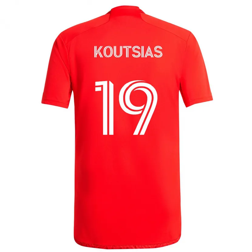 Danxen Kinder Georgios Koutsias #19 Rot-Weiss Heimtrikot Trikot 2024/25 T-Shirt