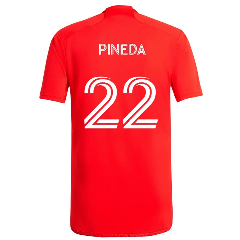 Danxen Kinder Mauricio Pineda #22 Rot-Weiss Heimtrikot Trikot 2024/25 T-Shirt