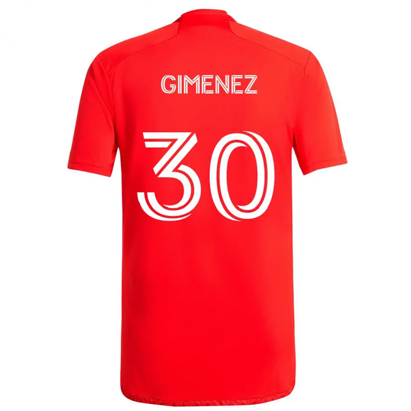 Danxen Kinder Gastón Giménez #30 Rot-Weiss Heimtrikot Trikot 2024/25 T-Shirt