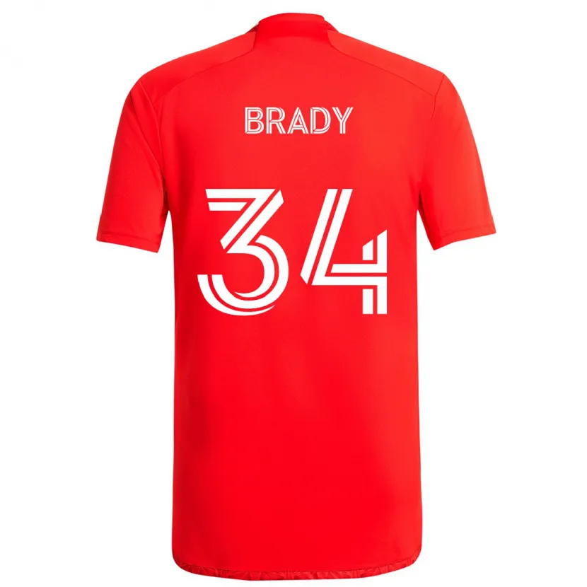 Danxen Kinder Chris Brady #34 Rot-Weiss Heimtrikot Trikot 2024/25 T-Shirt