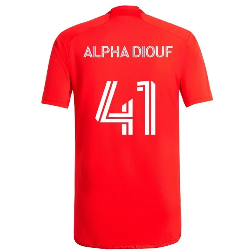 Danxen Kinder Jean Alpha Diouf #41 Rot-Weiss Heimtrikot Trikot 2024/25 T-Shirt