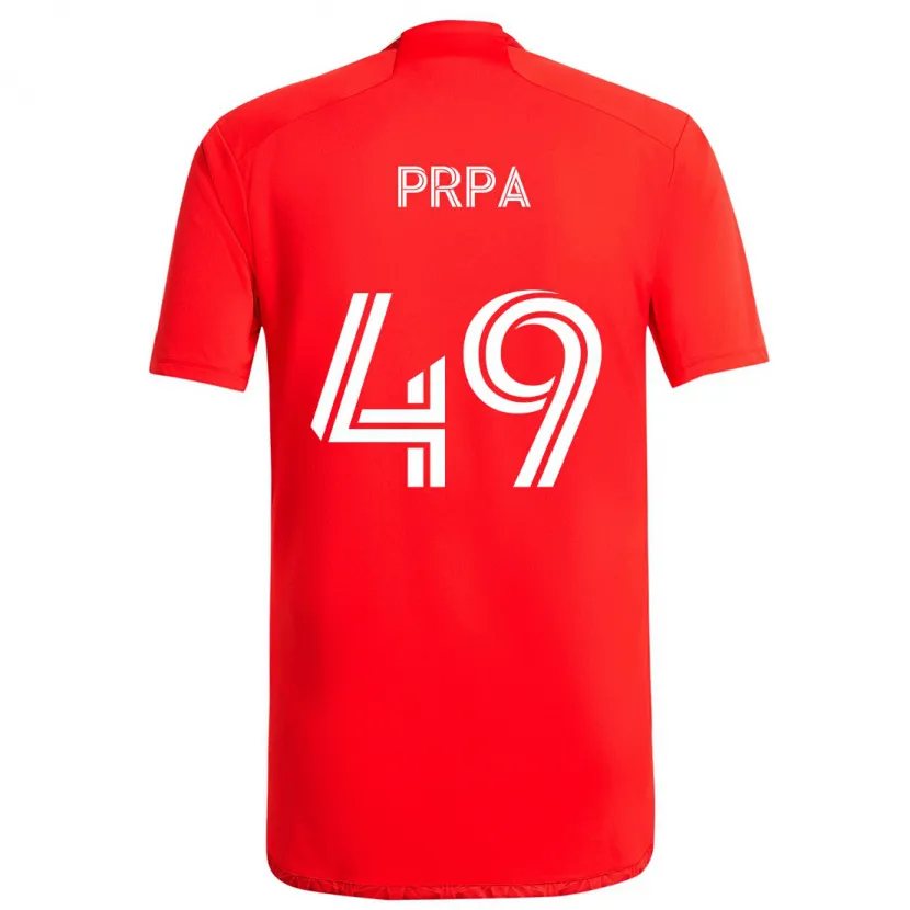 Danxen Kinder Luka Prpa #49 Rot-Weiss Heimtrikot Trikot 2024/25 T-Shirt