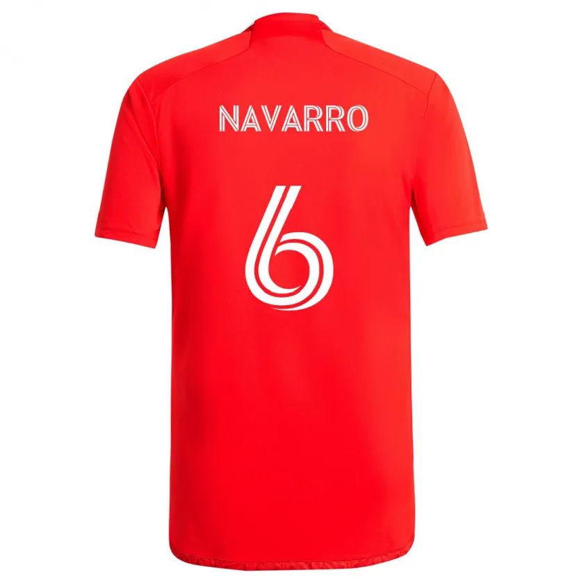 Danxen Kinder Miguel Navarro #6 Rot-Weiss Heimtrikot Trikot 2024/25 T-Shirt