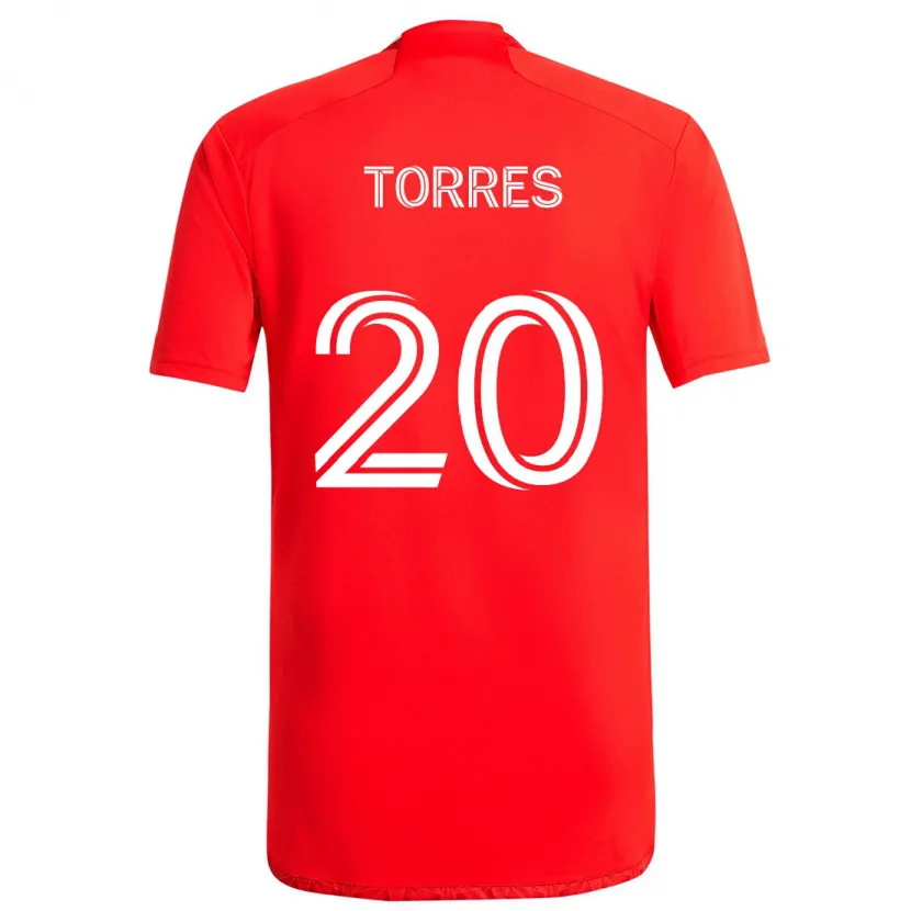 Danxen Kinder Jairo Torres #20 Rot-Weiss Heimtrikot Trikot 2024/25 T-Shirt