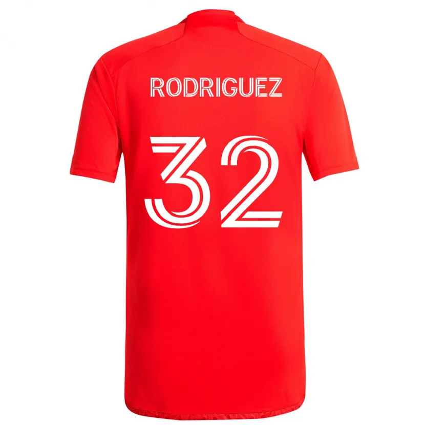 Danxen Kinder Missael Rodríguez #32 Rot-Weiss Heimtrikot Trikot 2024/25 T-Shirt