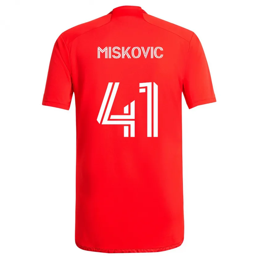 Danxen Kinder Mihajlo Miskovic #41 Rot-Weiss Heimtrikot Trikot 2024/25 T-Shirt