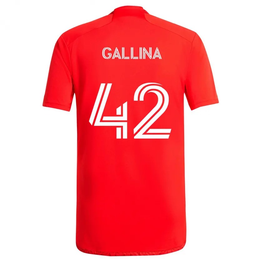 Danxen Kinder Henrique Gallina #42 Rot-Weiss Heimtrikot Trikot 2024/25 T-Shirt