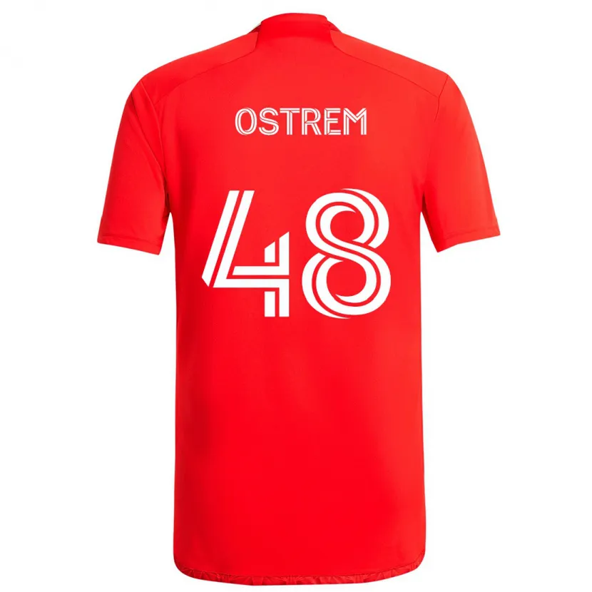 Danxen Kinder Charlie Ostrem #48 Rot-Weiss Heimtrikot Trikot 2024/25 T-Shirt